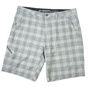 ZeroXposur Hybrid Men’s Shorts, Beige/Grey‎ Plaid - Size 36